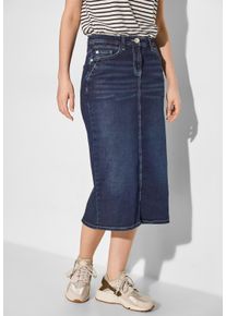 Cecil Damen Jeansrock, blau, casual, Gr. 28, unifarben, Web, 97% Baumwolle, 3% Elasthan, Röcke, 5-Pocket-Style