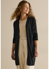 Cecil Damen Cardigan, schwarz, casual, Gr. XS, unifarben, Web, 60% Baumwolle, 40% Viskose, Strickjacken, im soften Baumwoll-Mix