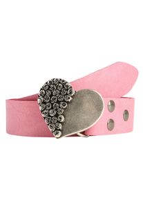 Damen Ledergürtel, pink, casual,modisch, Gr. 105, RETTUNGSRING BY SHOWROOM 019, unifarben, Leder, Gürtel, mit austauschbarer Schließe »Rosenherz Halb«