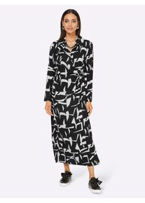 Heine Damen Druckkleid "Druck-Kleid", schwarz-weiß, Gr. 40, gemustert, mehrfarbig, bedruckt, 100% Viskose, Kleider