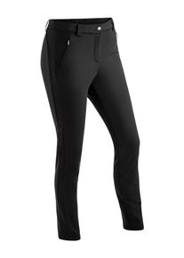 Maier Sports Damen Softshellhose "Lapilli W", schwarz, Gr. 42, 100% Polyester, Hosen, Damen Outdoorhose, atmungsaktiv und winddicht, Slim Fit