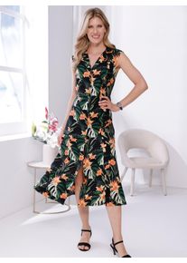 Classic Basics Damen A-Linien-Kleid "Kleid", bunt, Gr. 21, geblümt, gemustert, mehrfarbig, 100% Viskose, Kleider