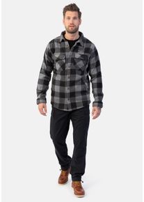 Herren Fleecehemd "Fleece Shirt checked HERO by John Medoox", schwarz, casual, Gr. L, HERO by John Medoox, Fleece, 100% Polyester, Hemden, Regular