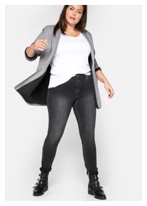 sheego Damen Stretch-Jeans "Große Größen", schwarz, casual, Gr. 58, unifarben, Obermaterial: 67% Baumwolle, 27% Polyester, 4% Viskose, 2% Elasthan,