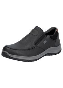 Rieker Herren Slipper, Gr. 45, schwarz, Leder, Lederimitat, sportlich, Schuhe, Schlupfschuh, Outdoorschuh, Halbschuh mit RiekerTEX