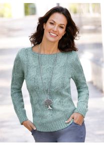 Inspirationen Damen Strickpullover "Pullover", grün, Gr. 46, meliert, 80% Polyacryl, 20% Polyester, Pullover
