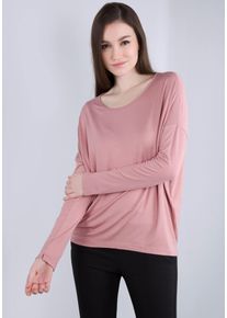 Imperial Damen Langarmshirt, rosa, casual, Gr. XS, unifarben, Single Jersey, Obermaterial: 95% Viskose, 5% Elasthan, Shirts, in lässiger "O - Shape"
