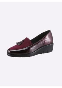 CLASSIC Damen Slipper, Gr. 37, rot, Veloursleder, Lackleder, feminin, Schuhe
