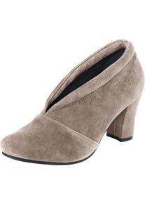 Andrea Conti Damen Pumps, Gr. 40, grau, Veloursleder, Leder, Basic, Schuhe