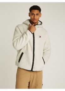 Herren Sweatjacke "TJM REG BADGE TEDDY ZIP TRU EXT", beige, casual, Gr. 5XL, Tommy Jeans PLUS, Sweatware, Obermaterial: 100% Polyester, Sweatjacken,