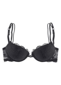 Lascana Damen Push-up-BH, Gr. 70, schwarz, Spitze, Obermaterial: 60% Polyamid, 35% Polyester, 5% Elasthan, feminin, BHs, mit praktischem