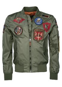Top Gun Herren Bomberjacke "TG20191055", grün, Gr. XXL, Obermaterial: 100% Nylon / Innenfutter: 100% Polyester / Strick: 100% Polyester / Futter: