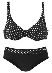Lascana Damen Bügel-Bikini, schwarz-weiß, Gr. 36, gepunktet, Polyamid, Bikini-Sets, mit modischen Punkten