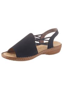 Rieker Damen Sandale, Gr. 40, blau, Nubuklederimitat, unifarben, klassisch, Schuhe, Sommerschuh, Sandalette, Keilabsatz, mit Gummizugbändern