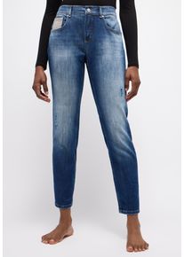 Angels Damen 5-Pocket-Jeans "LIZ BELT", blau, casual, Gr. 34, unifarben, Denim/Jeans, Obermaterial: 91% Baumwolle, 6% Polyester, 3% Elasthan, Jeans,