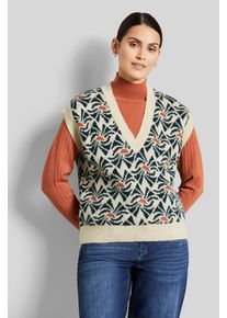 Bugatti Damen Pullunder, blau, casual, Gr. XL, bedruckt, 40% Polyacryl, 30% Polyamid, 30% Wolle, Pullover, aus Wollmischung