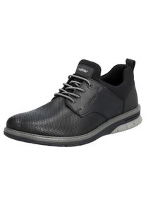 Rieker Herren Slip-On Sneaker, Gr. 40, schwarz, Leder, Textil, unifarben, sportlich, Schuhe, Business Schuh, Slipper, Festtagsschuh mit elastischen