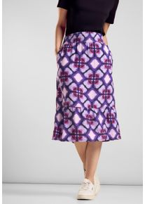 Street One Damen Jerseyrock, lila, casual, Gr. 34, bedruckt, Jersey, 88% Viskose, 12% Polyamid, Röcke, mit Grafikmuster