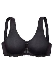 Nuance Damen Entlastungs-BH, Gr. 95, schwarz, Spitze, Obermaterial: 85% Baumwolle, 10% Polyamid, 5% Elasthan, klassisch, BHs, ohne Bügel aus