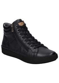 Josef Seibel Damen Sneaker "Claire 11", Gr. 38, schwarz, Leder, sportlich, Schuhe, Schnürboots, High Top Sneaker, Komfortschuh mit Lederinnensohle
