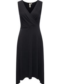 Ragwear Damen Sommerkleid "Fidda", schwarz, Gr. M, Material: 48% Viskose, 47% Polyester, 5% Elasthan, Kleider, leichtes Jersey-Kleid mit Taillengürtel