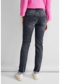 Street One Damen Gerade Jeans, grau, casual, Gr. 27, unifarben, Jeans, 84% Baumwolle, 13% Polyester, 3% Elasthan, Jeans, Middle Waist