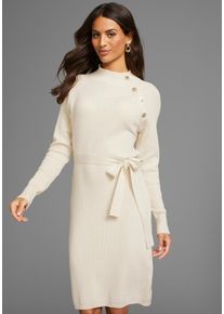 Laura Scott Damen Strickkleid, beige, feminin, Gr. 34, clean, unifarben, Strick, Obermaterial: 50% Viskose, 26% Polyamid, 24% Polyester, Kleider, mit