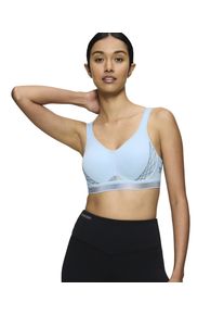 Damen Sport-BH "Triaction Cardio Flow P EX", triaction by Triumph, Gr. 90, blau, Single Jersey, Obermaterial: 48% Polyester, 35% Polyamid, 17%