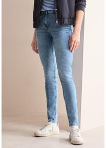 Cecil Damen Slim-fit-Jeans "Style Vicky", blau, casual, Gr. 33, unifarben, Denim/Jeans, Obermaterial: 98% Baumwolle, 2% Elasthan, Jeans, in