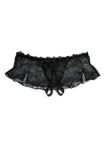 Damen Stringpanty-Ouvert, Petite Fleur Gold, Gr. 48, schwarz, Spitze, Obermaterial: 90% Polyamid, 10% Elasthan, Unterhosen, aus Vollspitze