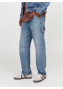 Jack & Jones JACK & JONES Herren Loose-fit-Jeans "JJIEDDIE JJCARPENTER SBD 416 NOOS", blau, modisch, Gr. 36, Abriebeffekte, Denim/Jeans, Obermaterial: 100%