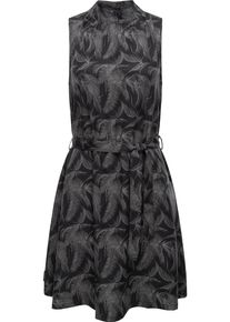 Ragwear Damen Blusenkleid "Angyc Organic", schwarz, modisch, Gr. XL, 100% Lyocell, Kleider, hochgeschlossenes Sommerkleid mit Bindeband