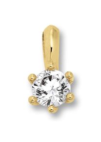 ONE ELEMENT Damen Ketten-Anhänger "Zirkonia Anhänger aus 333 Gelbgold", mit Zirkonia, Gelbgold 333, gold, Gelbgold 333, Schmuckanhänger, Damen Gold