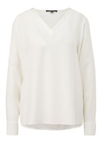 comma, COMMA Damen Langarmbluse, weiß, casual, Gr. 44, Obermaterial: 100% Viskose, Blusen, mit Schlitz am Ärmelabschluss