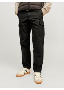 Jack & Jones JACK & JONES Herren Cargohose "JPSTKANE BARKLEY CARGO PANT NOOS", schwarz, modisch, Gr. 28, unifarben, Web, Obermaterial: 100% Baumwolle, Hosen