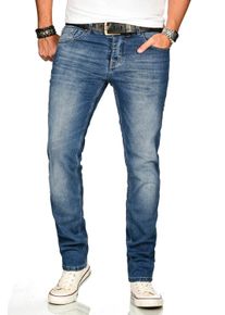 Herren Stretch-Jeans "ASAngelo", blau, Gr. 34, Alessandro Salvarini, Obermaterial: 98% Baumwolle, 2% Elasthan, Jeans, Angenehme Passform durch