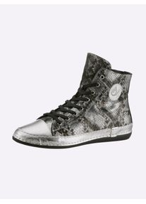 Andrea Conti Damen Sneaker, Gr. 37, silber, Leder, Glattleder, Rindsleder, modisch, Schuhe