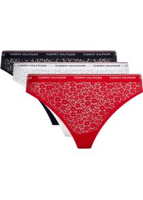 Damen Slip "3 PACK THONG LACE (EXT SIZES)", Tommy Hilfiger Underwear, Gr. M, bunt, Spitze, Obermaterial: 86% Polyamid, 14% Elasthan, unifarben,
