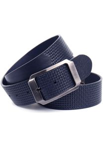 Anthoni Crown Damen Ledergürtel, blau, klassisch,modisch,elegant, Gr. 115, Flechtoptik, Leder, Gürtel, Pflanzlich gegerbter Vollrindledergürtel mit