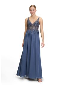 Vera Mont Damen Abendkleid "Vera Mont Abendkleid mit Stickerei", blau, feminin, Gr. 40, Obermaterial: 100% Polyester. Futter: 100% Polyamid.,