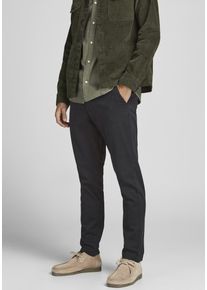 Jack & Jones JACK & JONES Herren Chinohose "MARCO DAVE", schwarz, modisch, Gr. 28, Obermaterial: 98% Baumwolle, 2% Elasthan, Hosen