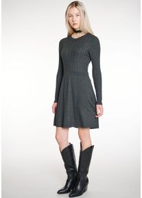 Haily's HAILY’S Damen Strickkleid "SH V DR Au44relia", grau, feminin, Gr. M, meliert, Strick, Obermaterial: 50% Viskose, 27% Nylon, 23% Polyester, Kleider