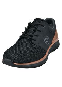 Bugatti Herren Sneaker, Gr. 40, schwarz, Textil, sportlich, Schuhe, Freizeitschuh, Schnürschuh, Halbschuh mit seitlichem Logo-Icon