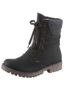 Rieker Damen Winterboots, Gr. 42, grau, Nubuklederimitat, Filz, klassisch, Schuhe, Outdoorboots, Winterstiefelette, Profilsohle, mit TEX-Membran