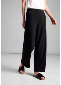 Street One Damen Stoffhose, schwarz, casual, Gr. 44, unifarben, Stoff, 65% Polyester, 31% Viskose, 4% Elasthan, Hosen, High Waist