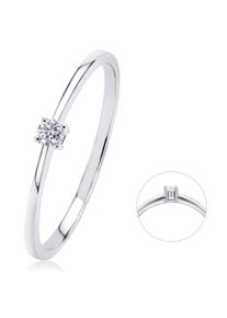 ONE ELEMENT Damen Diamantring "0,05 ct Diamant Brillant Ring aus 585 Weißgold", 50,mit Diamant, Weißgold 585-Diamanten, silber, Weißgold 585,