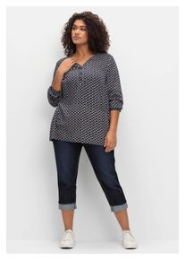 sheego Damen Stretch-Jeans "Große Größen", blau, casual, Gr. 40, unifarben, Obermaterial: 75% Baumwolle, 24% Polyester, 1% Elasthan, Jeans, mit