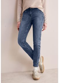 Cecil Damen Regular-fit-Jeans "Style Scarlett", blau, casual, Gr. 32, unifarben, Denim/Jeans, Obermaterial: 78% Baumwolle, 20% Polyester, 2%