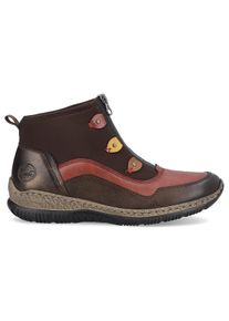Rieker Damen Schlupfboots, Gr. 39, braun, Textil, Synthetik, sportlich, Schuhe, mit kontrastfarbenen Details