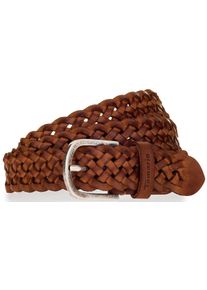 Tamaris Damen Flechtgürtel, braun, casual,modisch, Gr. 75, Flechtoptik, Rindsleder, Gürtel, individuell verstellbar